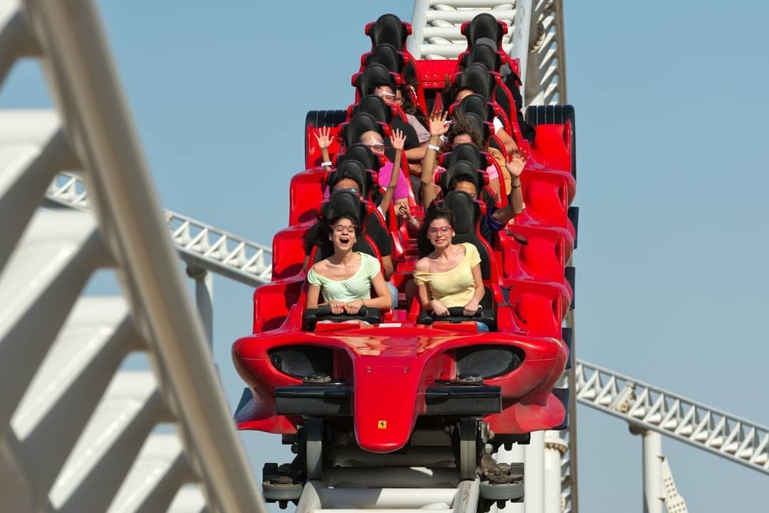 Roller coaster ride at Ferrari world Abu Dhabi