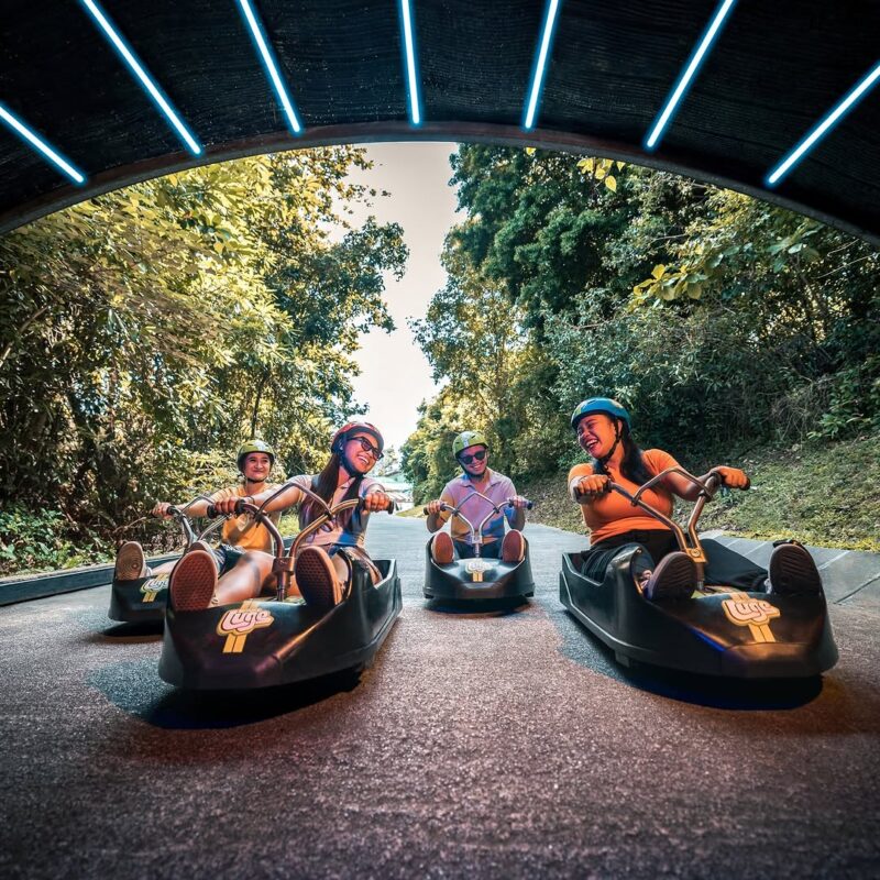 Riders enjoying Skyline Luge Singapore